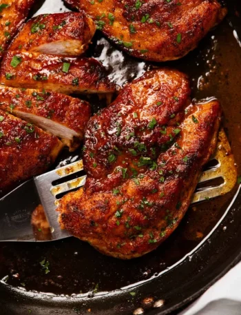 White Wine or Stock/Broth for Pan Sauce & Deglazing After searing your chicken breast fillets, the pan will have delicious golden bits stuck to the bottom — these are called fond, and they’re packed with flavor. To turn these bits into a rich, flavorful pan sauce, we use white wine or chicken stock to deglaze the pan. White wine or chicken stock – ⅓ cup Choose any dry white wine that isn’t too sweet or overly oaky. Chardonnay is a favorite because it adds bold, buttery flavor that enhances the chicken. Sauvignon Blanc, Pinot Grigio, or even flat champagne works perfectly. If you prefer to skip alcohol, use low-sodium chicken stock or broth for a rich, savory sauce. What is Deglazing? Deglazing might sound fancy, but it’s actually very simple. It just means adding a liquid to a hot pan after cooking meat to loosen and dissolve the flavorful browned bits stuck to the bottom. These bits are full of taste and become the base of your sauce. When you pour the wine or stock into the pan, it simmers rapidly, lifting the fond and blending all the flavors together. Then you stir in butter to make the sauce silky, rich, and ready to pour over your perfectly cooked chicken breast fillets. 💡 Pro Tip: Even if you’ve never deglazed a pan before, you’ve probably done it without realizing — like when you add water or stock to a frying pan after cooking onions or meat to make a simple sauce. Deglazing is just the professional version of this technique and turns a simple chicken fillet into a restaurant-quality dish. Bonus: Deglazing isn’t just for wine — you can use lemon juice, vinegar, or even a splash of soy sauce for different flavor profiles. Experiment to find your favorite!